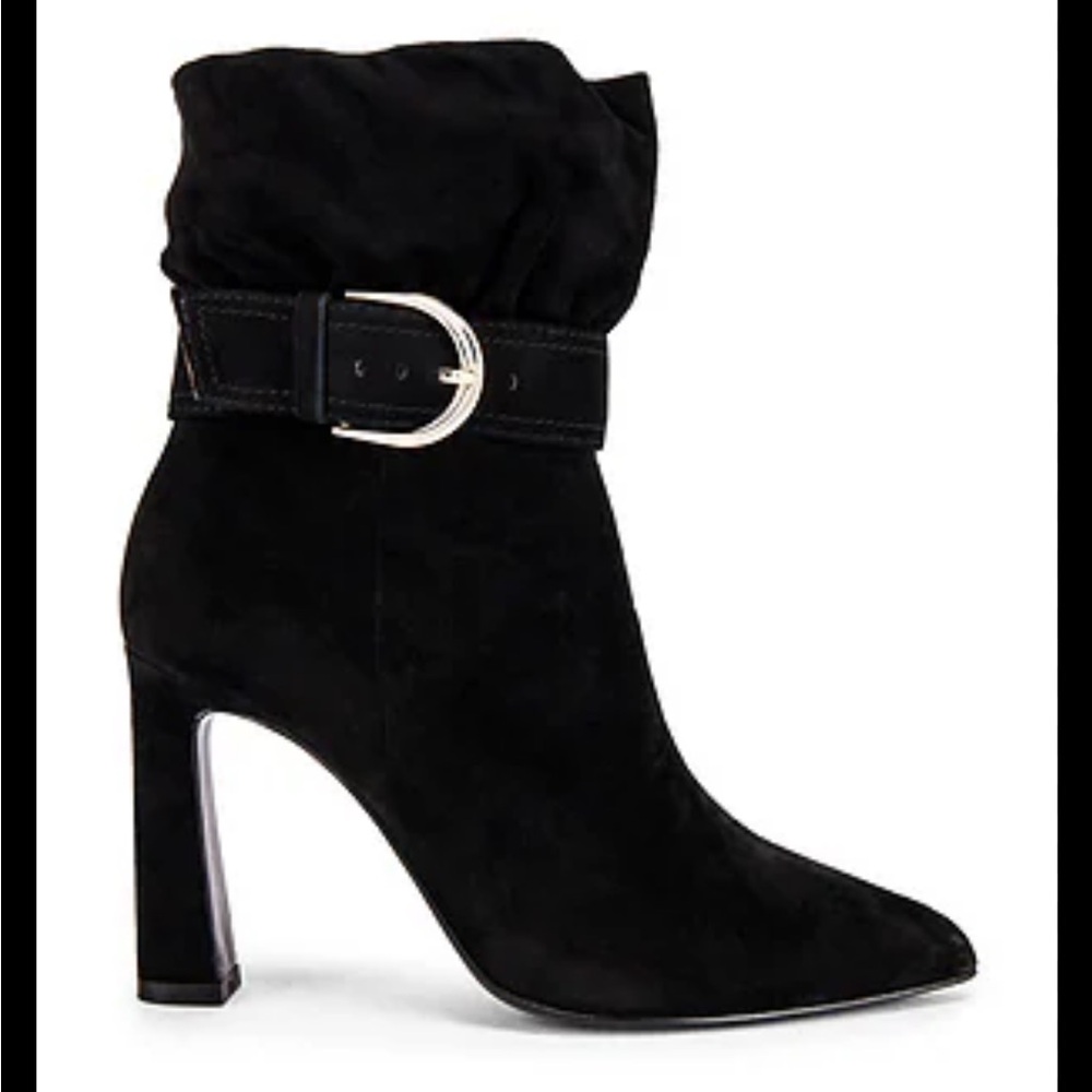 JOIE Alby Black suede buckle ankle‎ bootie 7
$349